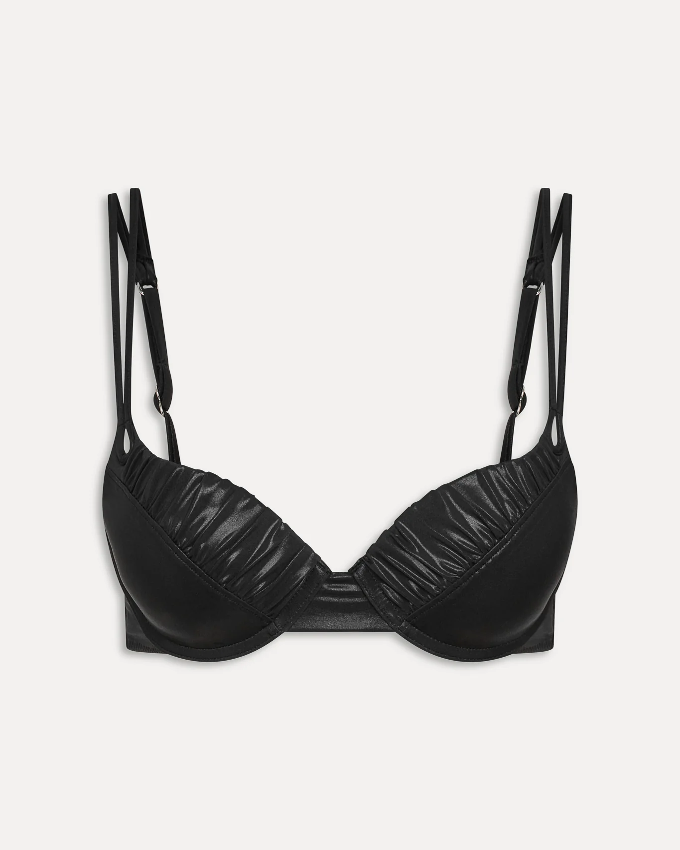 Cherish Metallic Push Up Bikini Top | Black Chrome - Image 7