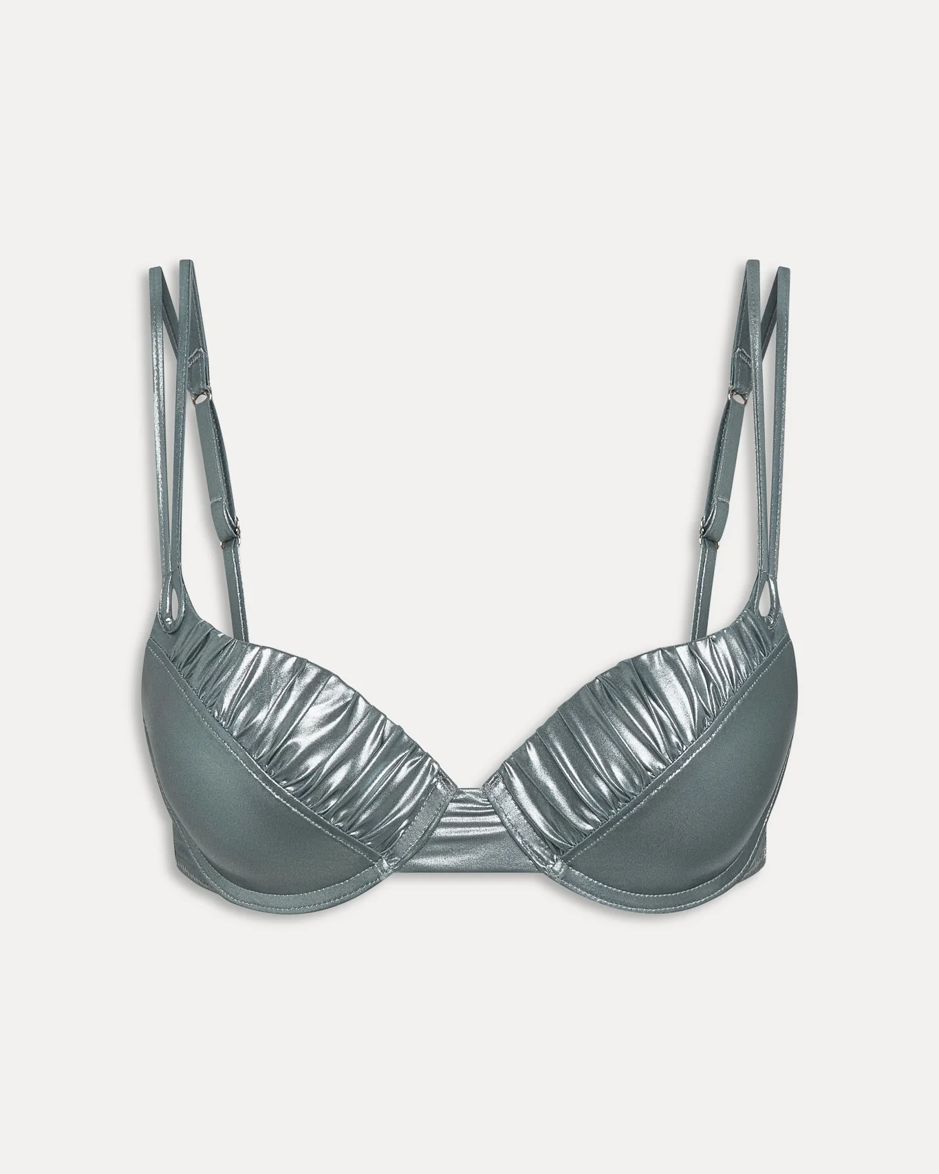 Cherish Metallic Push Up Bikini Top | Chrome - Image 6