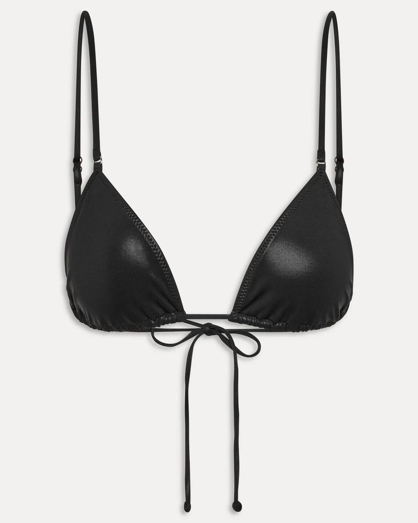 Elena Micro Metallic Bikini Top | Black Chrome - Image 8