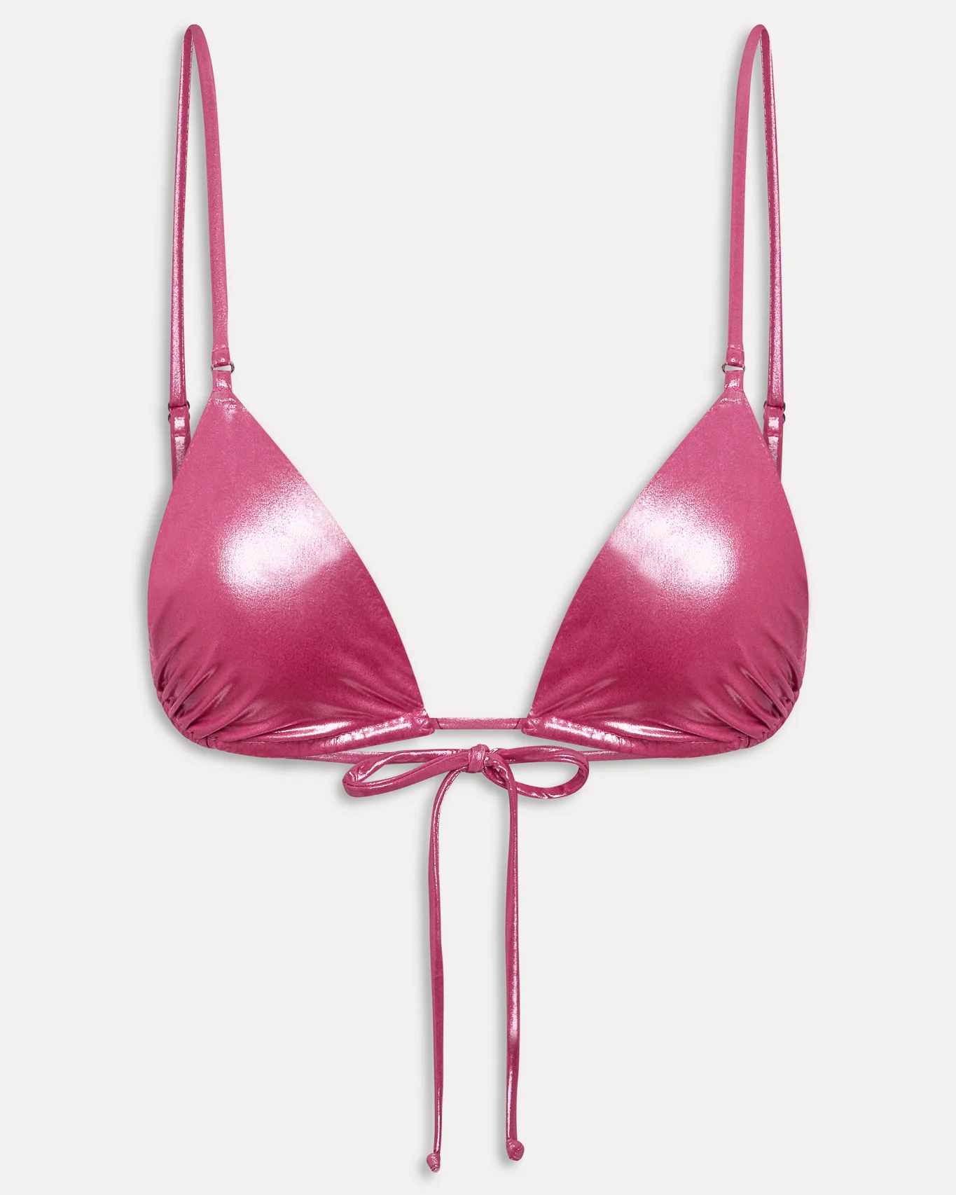 Elena Micro Metallic Bikini Top | Pink Chrome - Image 4