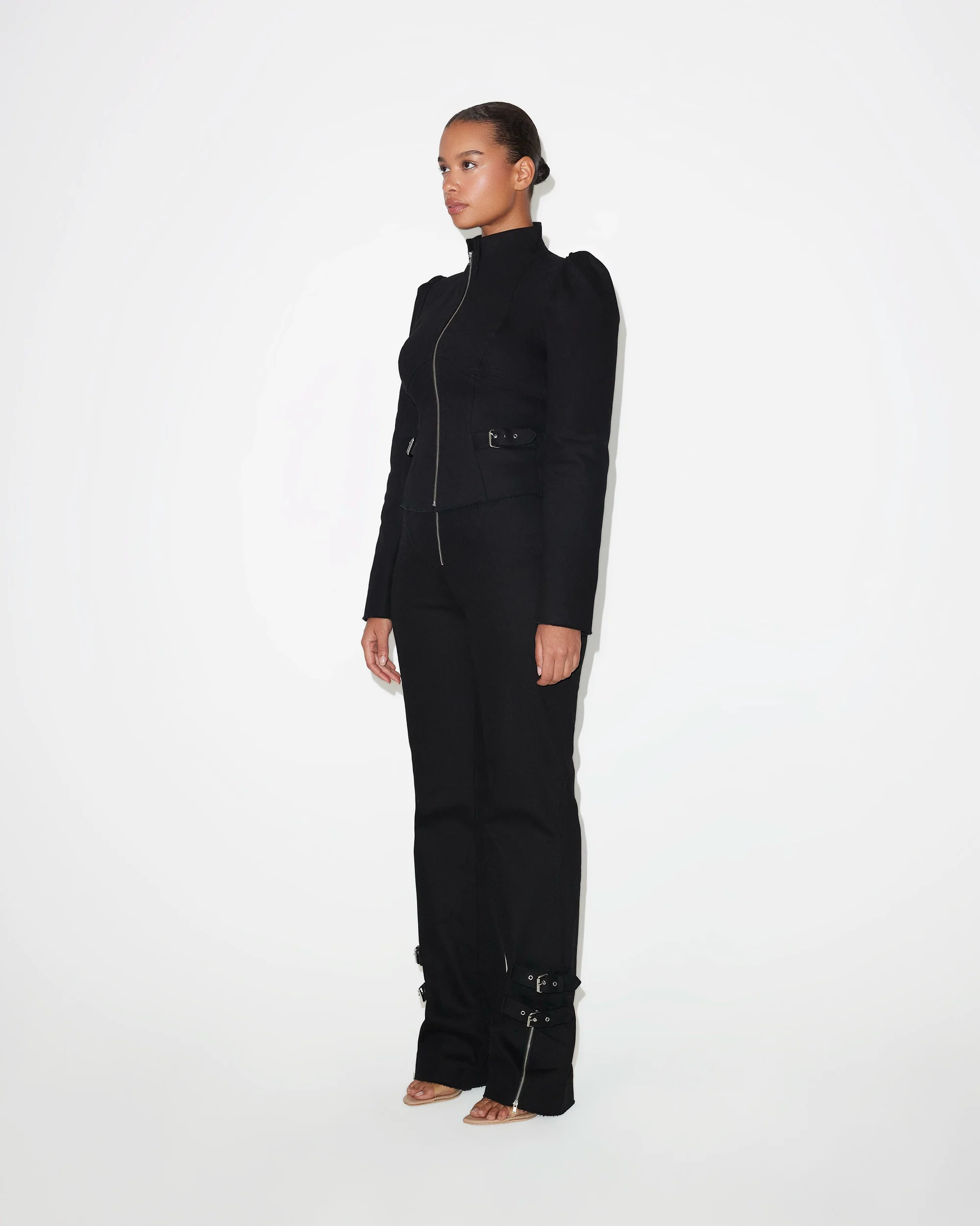 High Rise Denim Trousers | Black - Image 8