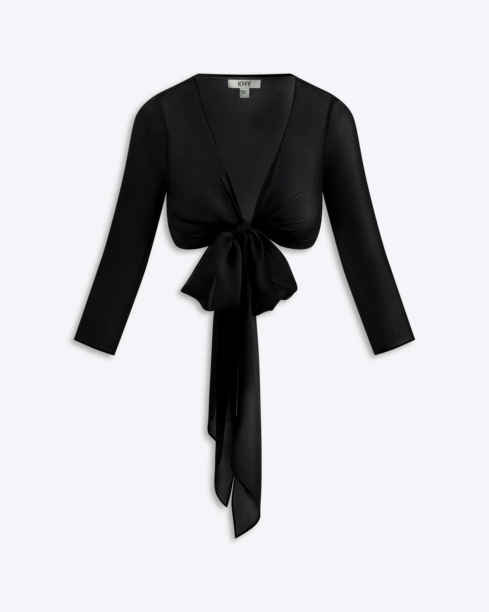 June Silk Tie Top | Black - Image 6