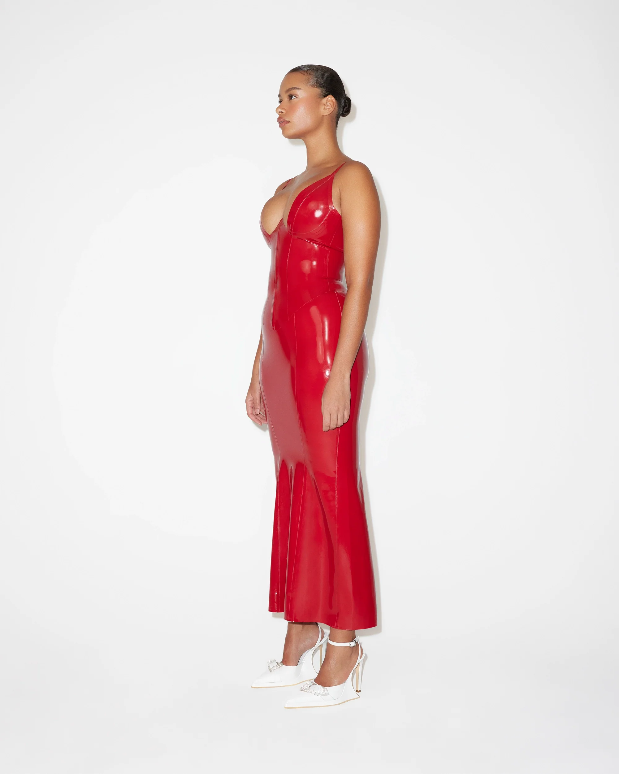 Latex Maxi Skirt | Rouge - Image 4