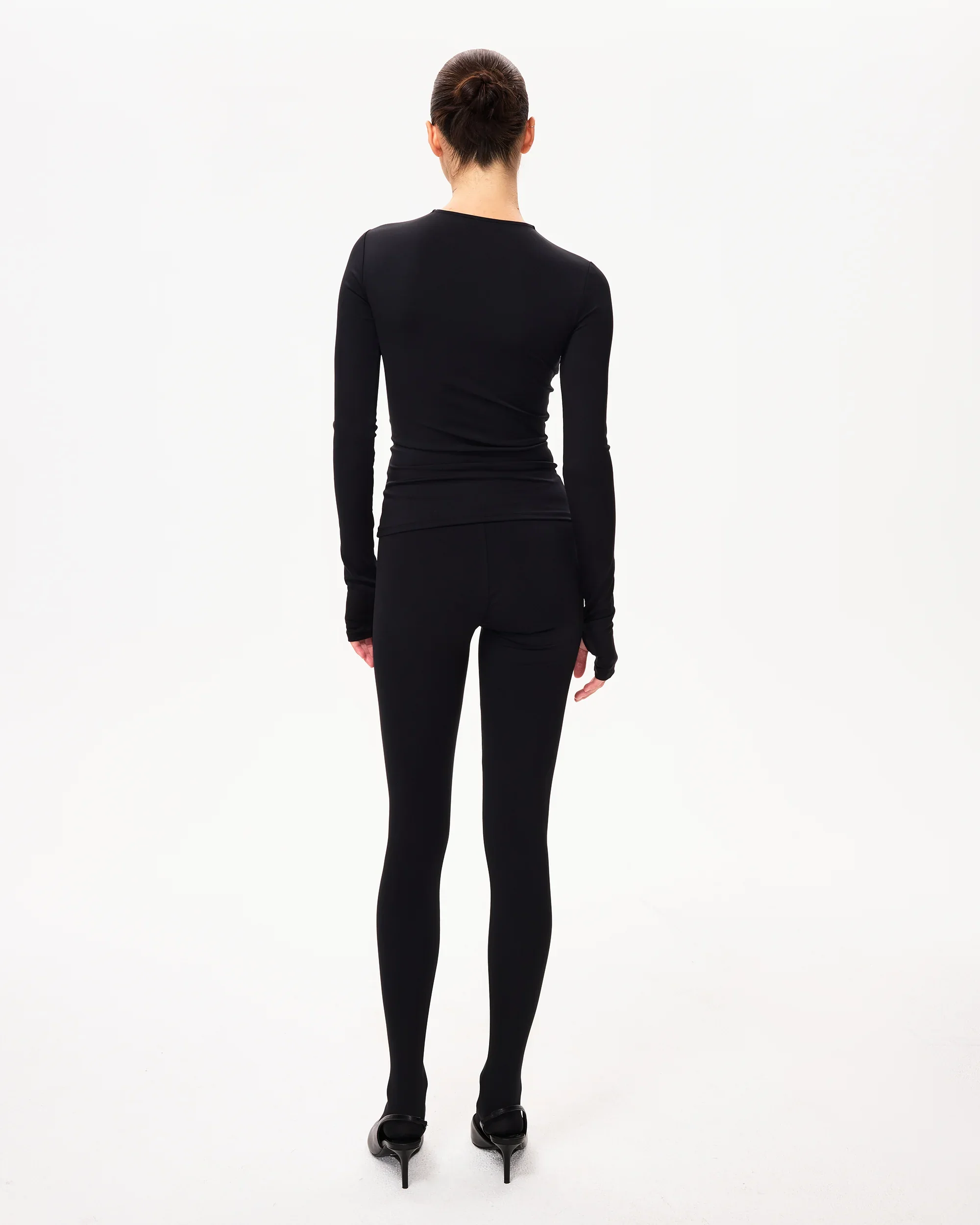 Long Sleeve Thumb Hole Tee | Black - Image 5