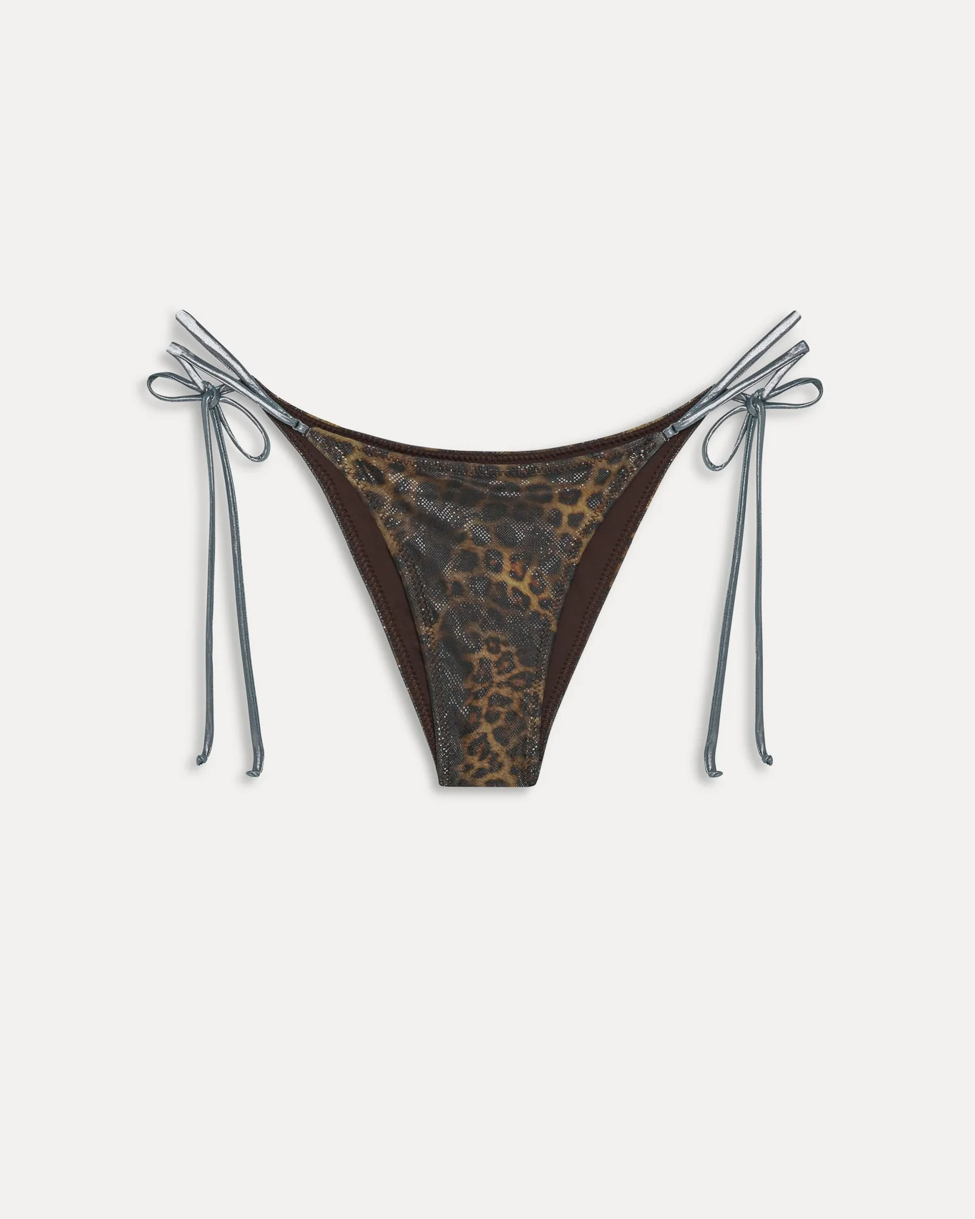 Mackenzie Foil String Bikini Bottom | Vintage Leopard - Image 4