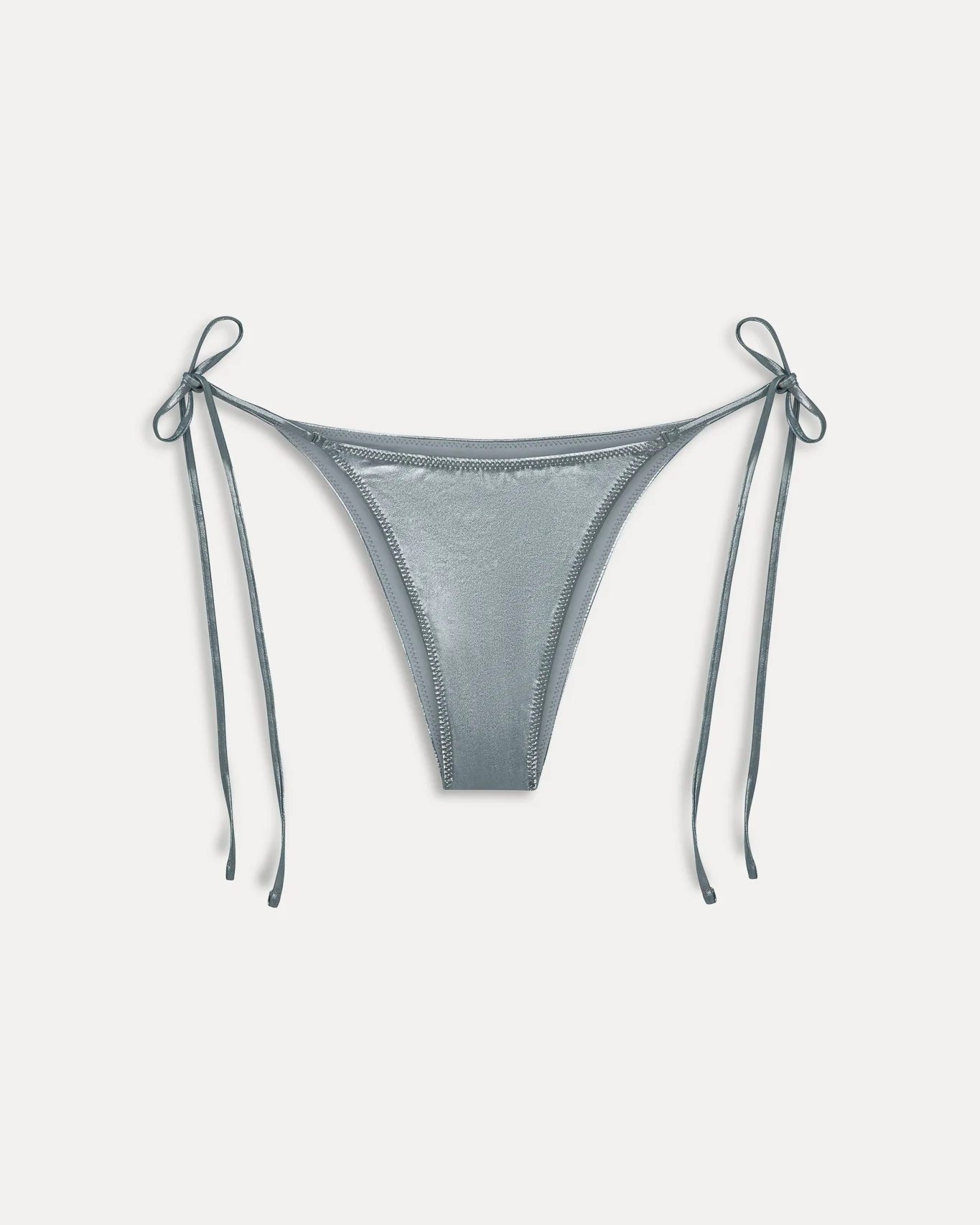Mackenzie Metallic String Bikini Bottom | Chrome - Image 4
