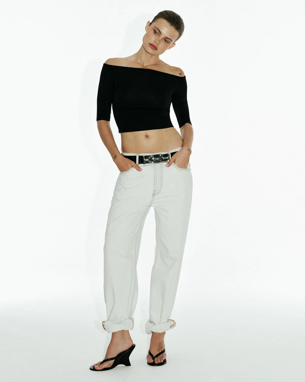 Off the Shoulder Top | Black - Image 3