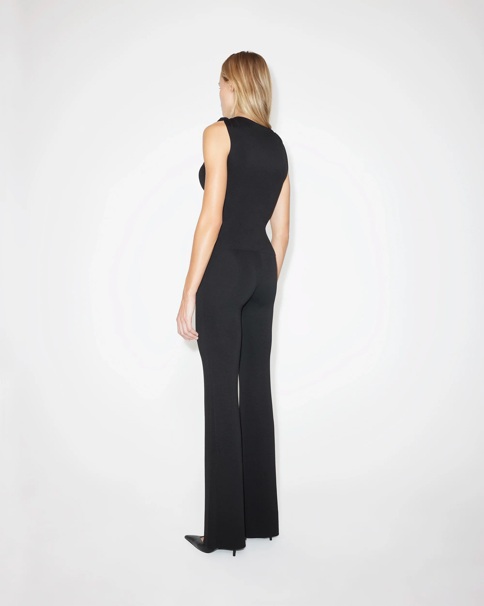 Sueded Stretch Knotted Top | Black - Image 5
