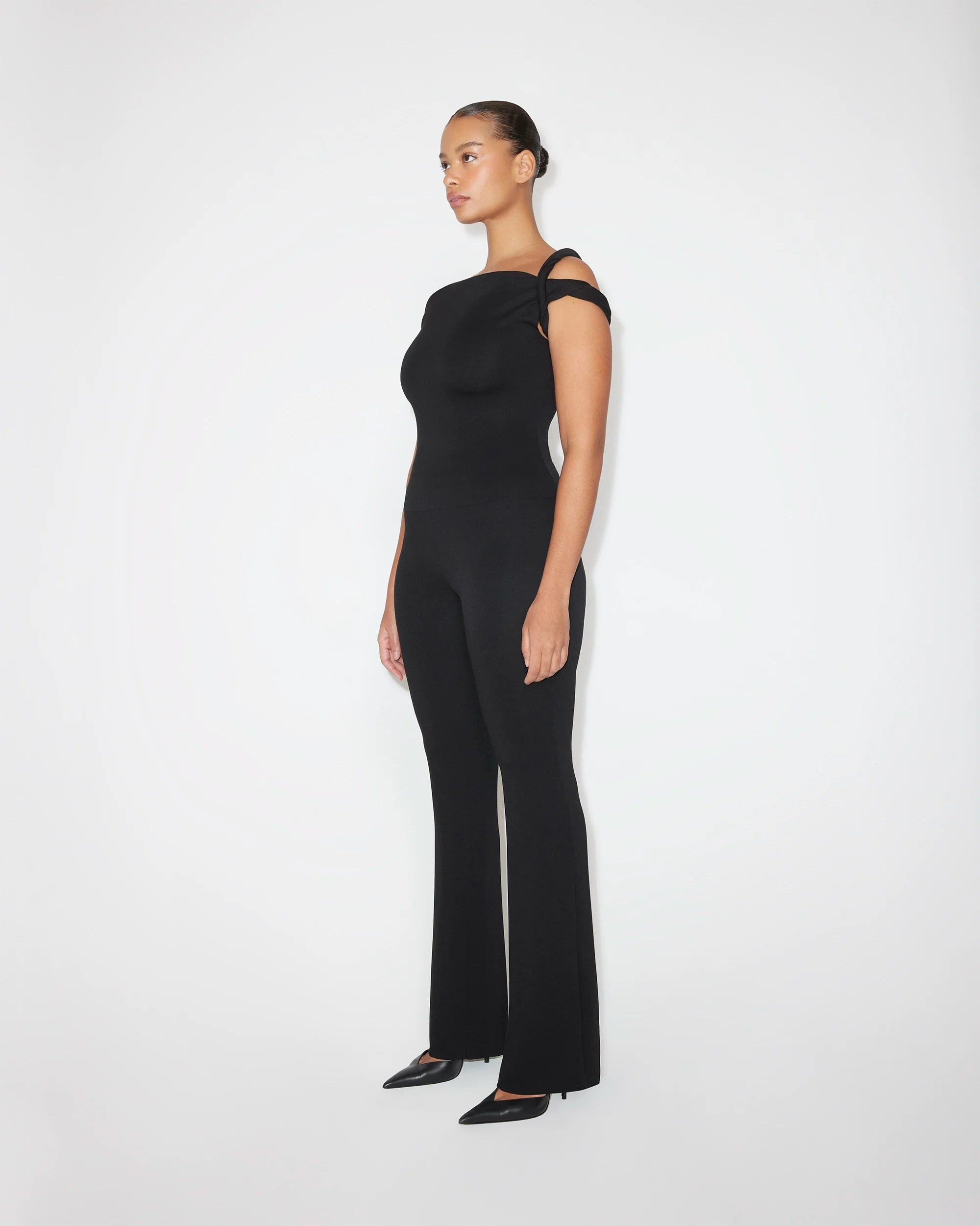 Sueded Stretch Low Rise Pant | Black - Image 8