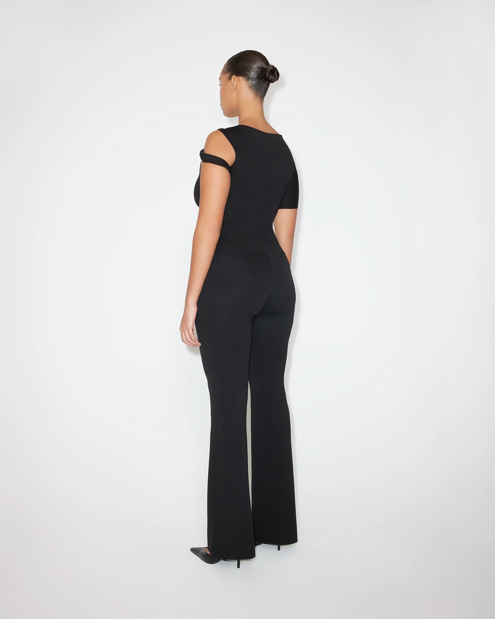 Sueded Stretch Low Rise Pant | Black - Image 9