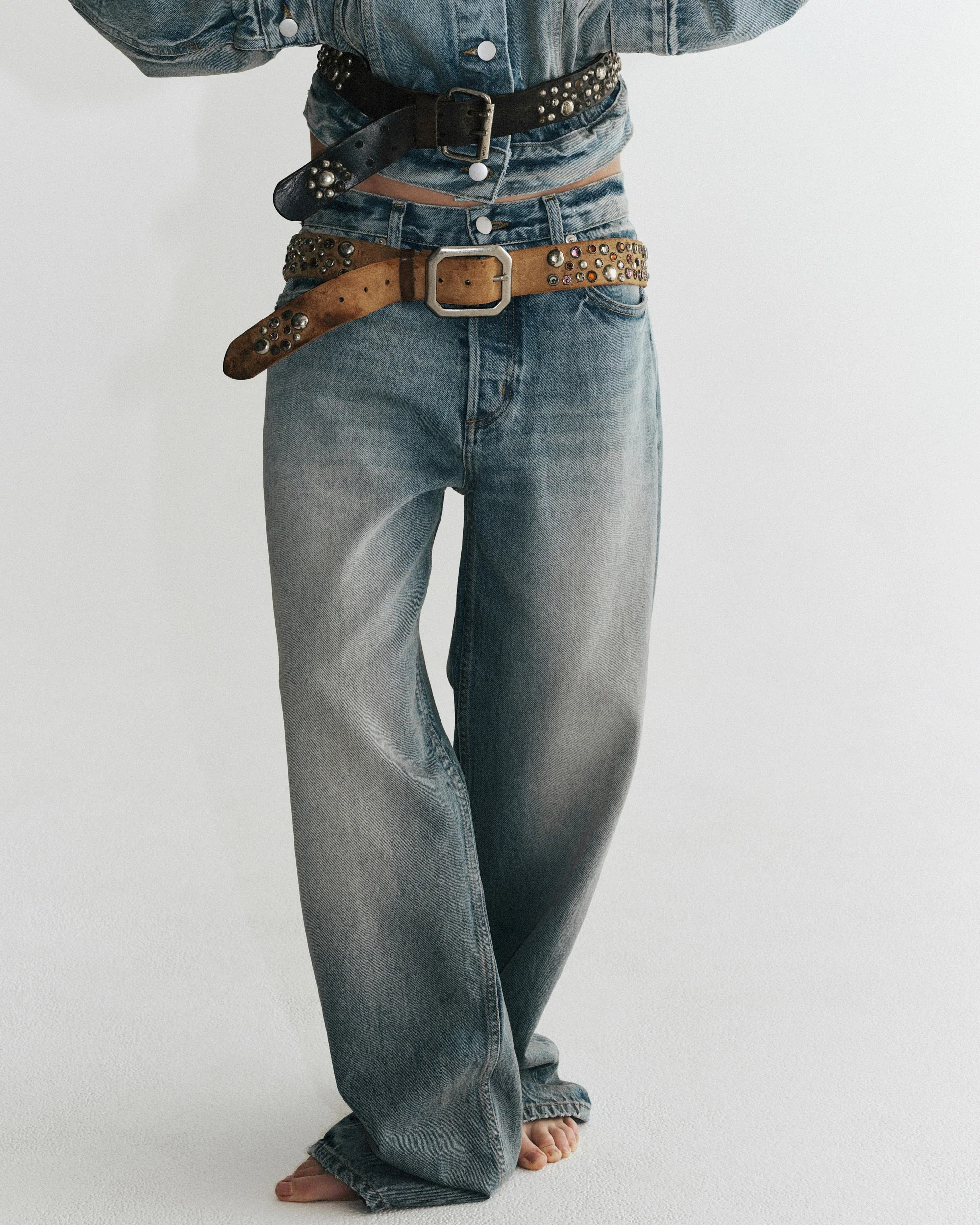 Vintage Studded Belt | Tan - Image 3